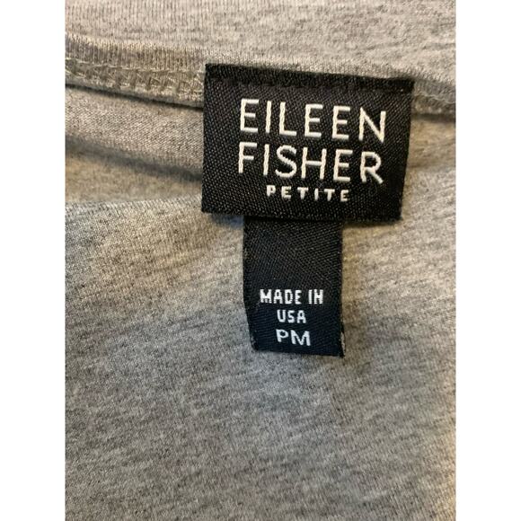 Eileen Fisher Gray Boat Neck 3/4 Sleeves Top Size PM - Picture 3 of 8
